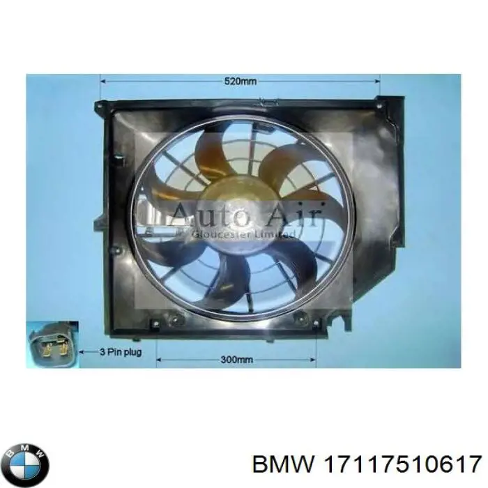Дифузор радіатора охолодження, в зборі з двигуном і крильчаткою BMW 17117510617 ціна, від 77.35 USD
