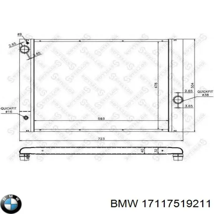 Радіатор охолодження BMW 17117519211