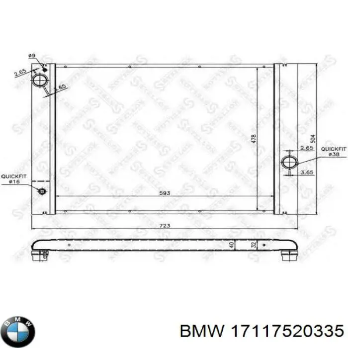 Радіатор основний BMW 17117520335 ціна, від 197.80 USD