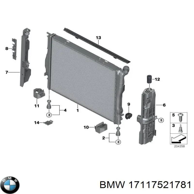 Кран зливний радіатора охолодження 17117521781 BMW