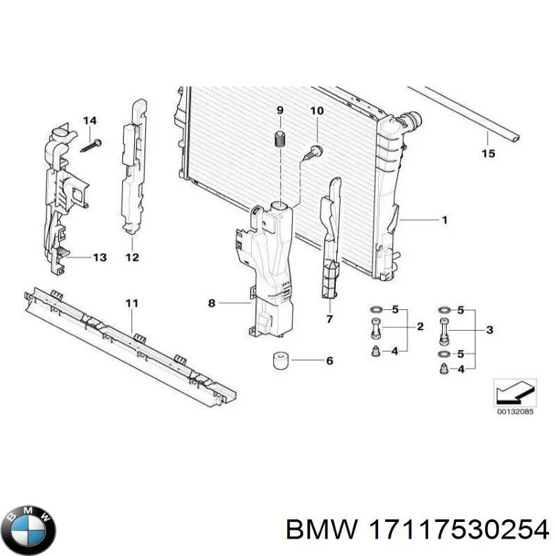 Кронштейн радіатора правий BMW 1436248 ціна, від 8.87 USD