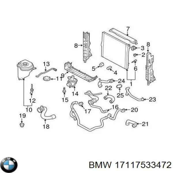Радіатор охолодження BMW 17117533472