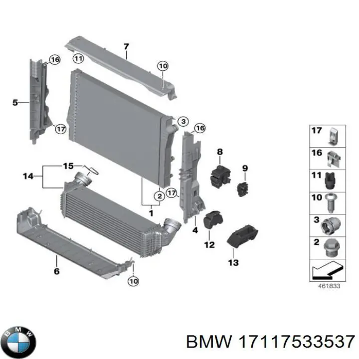 Кронштейн радіатора нижній на BMW X6 (E71)