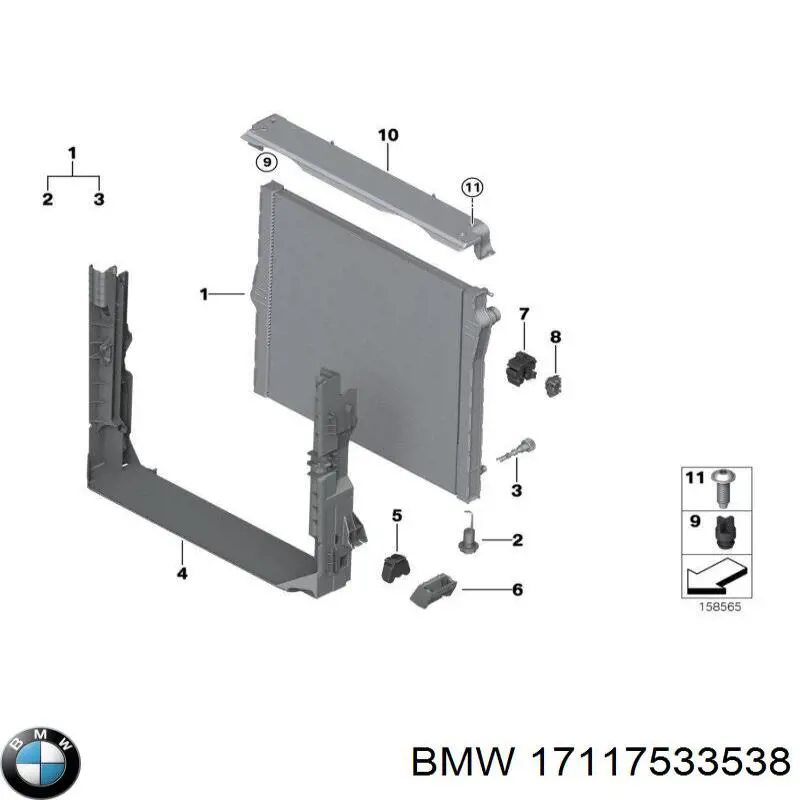Рамка кріплення радіатора на BMW X5 (E70)