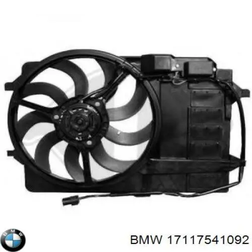 17117541092 BMW Дифузор радіатора охолодження, в зборі з мотором і крильчаткою