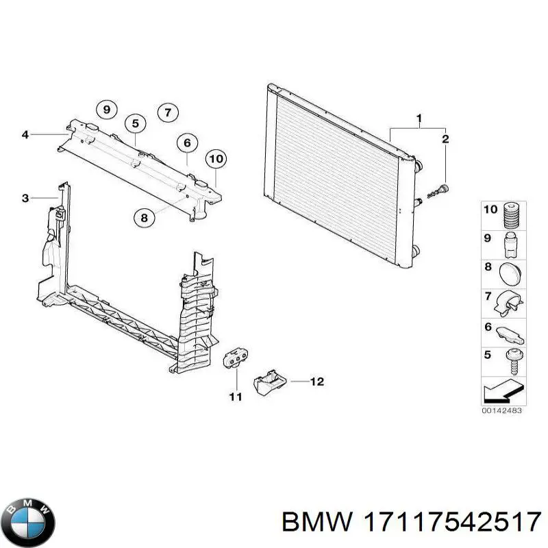Купити 17117542517 BMW Кронштейн радіатора нижній