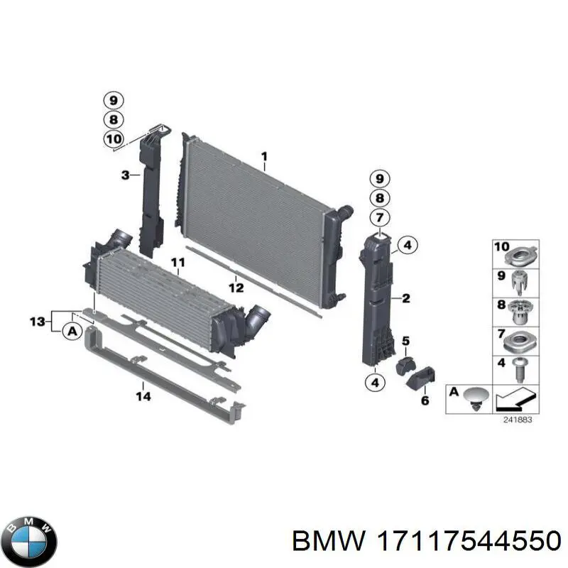 Подушка радіатора охолодження, нижня BMW 17117544550 ціна, від 6.92 USD
