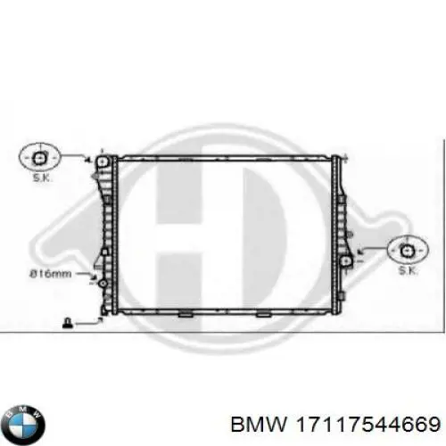 Радіатор охолодження BMW 17117544669