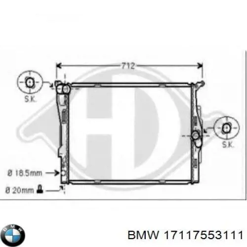 Радіатор 17117553111 BMW