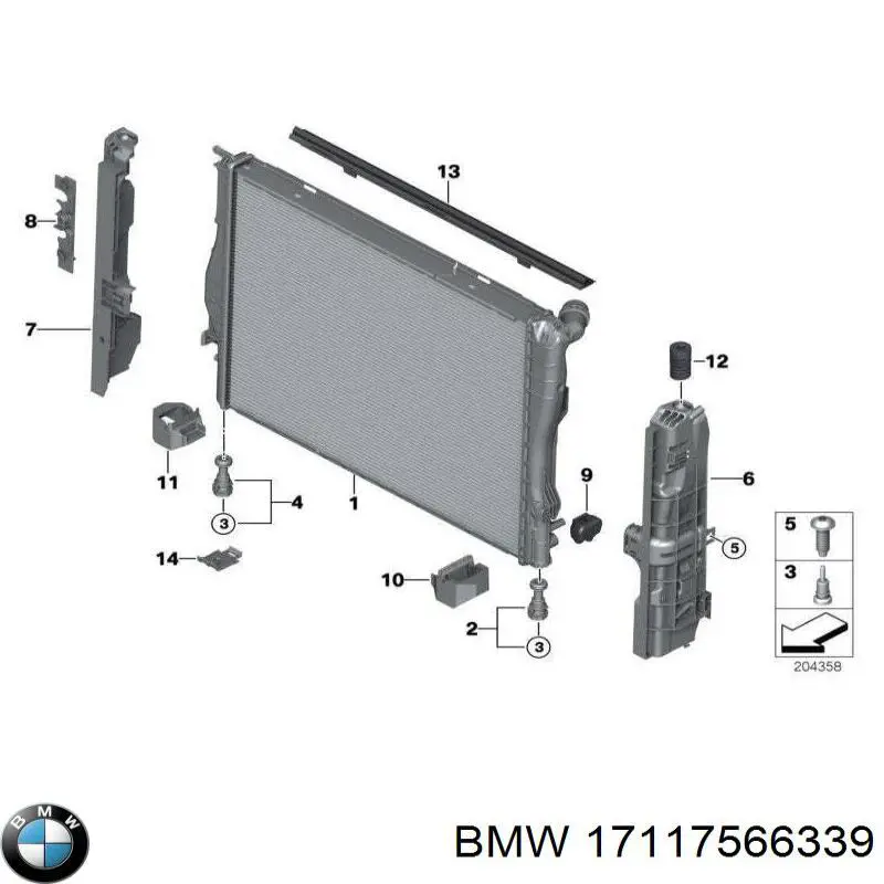 17117566339 BMW Радіатор охолодження двигуна