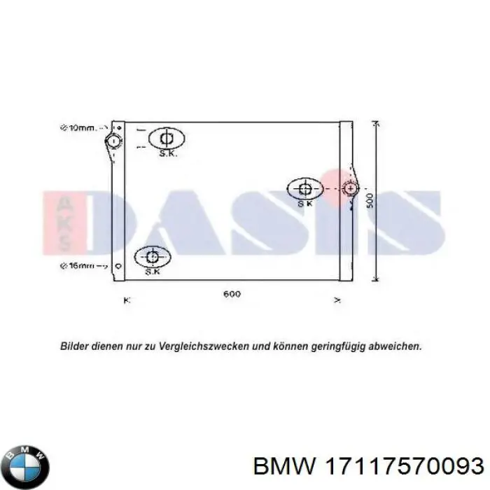 Радіатор основний BMW 17117570093 ціна, від 202.66 USD