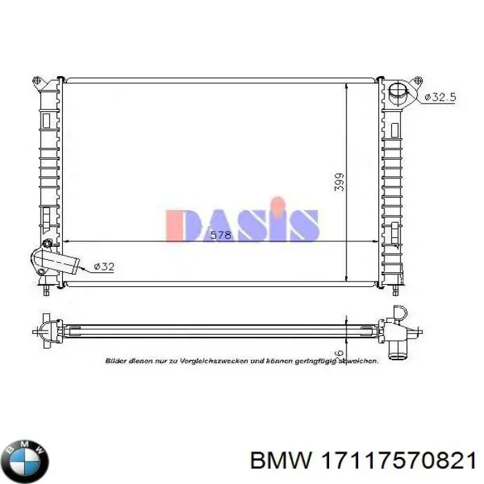 Купити 17117570821 BMW Радіатор двигуна