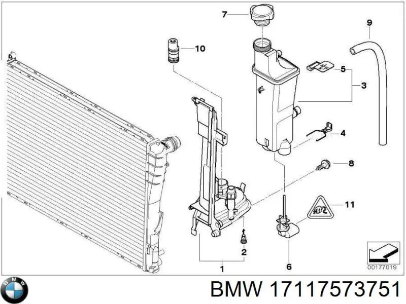 Купити 17117573751 BMW Водяний бачок системи охолодження