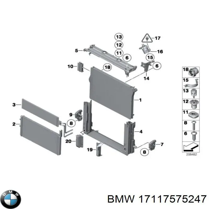 Кронштейн радіатора лівий на BMW 5 (F10)