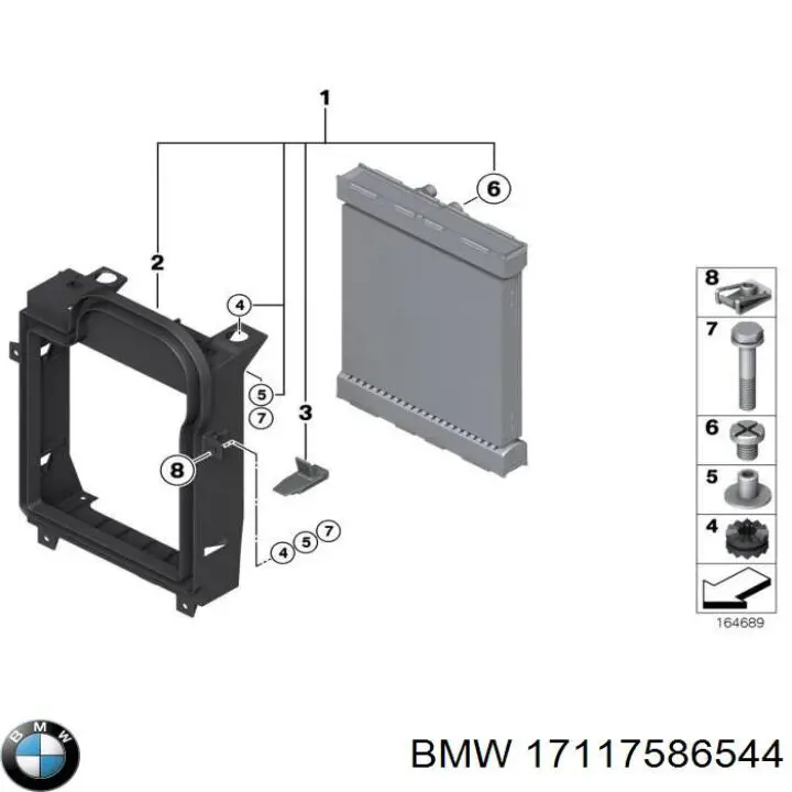 Купити 17007796838 BMW Радіатор охолодження, додатковий