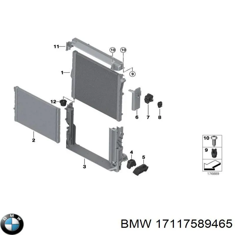Рамка кріплення радіатора BMW 17118570841 ціна, від 114.00 USD