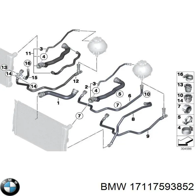 17117593852 BMW Повітропровід (дефлектор) радіатора, нижній