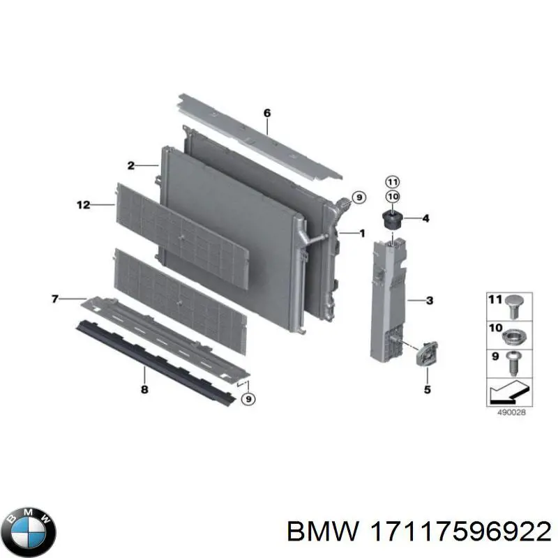 Кронштейн/подушка кріплення радіатора, верхній на BMW 3 (F30, F80)