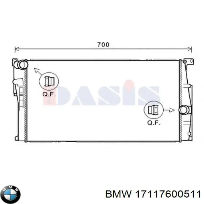 Радіатор основний BMW 17117600511 ціна, від 81.83 USD