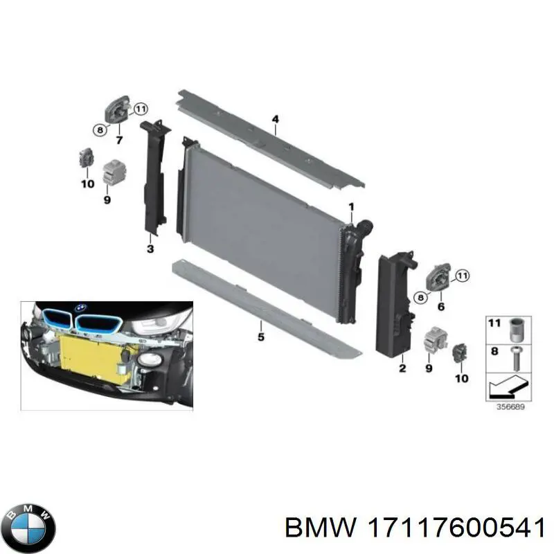 Кронштейн радіатора лівий на BMW 3 (F30, F80)