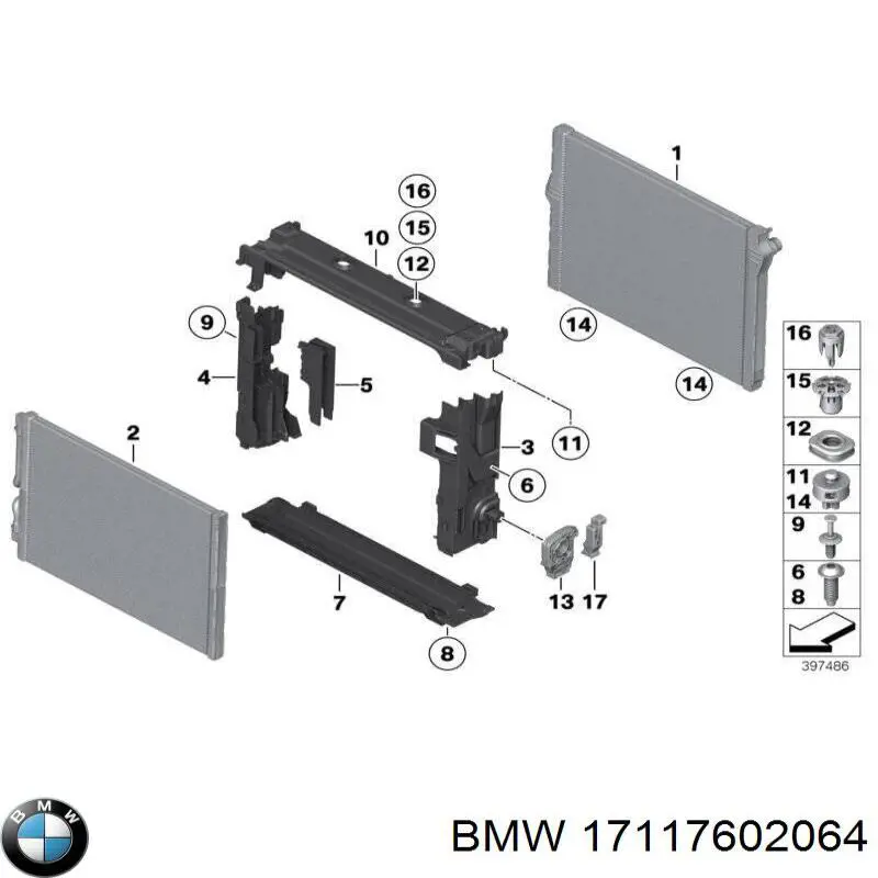 Подушка кріплення радіатора верхня на BMW 7 (F01, F02, F03, F04)