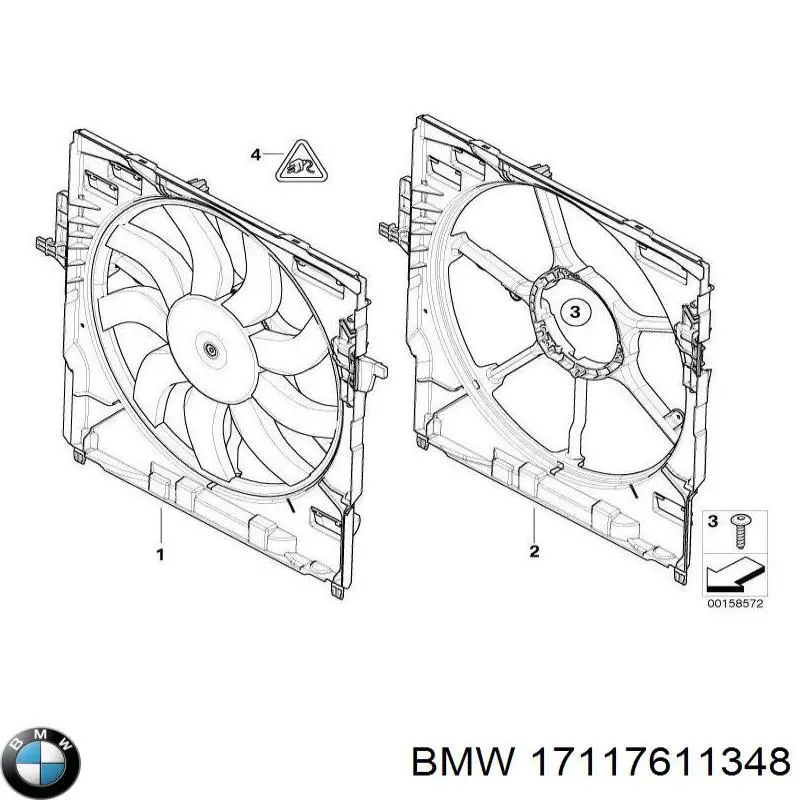 17117611348 BMW Облицювання рамки радіатора