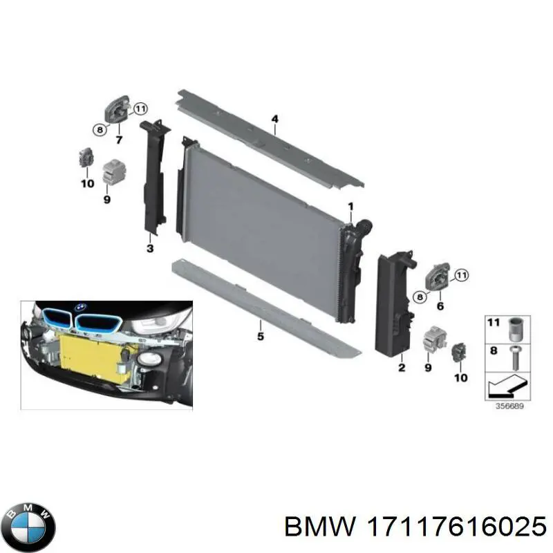 17117616025 BMW Кронштейн радіатора лівий