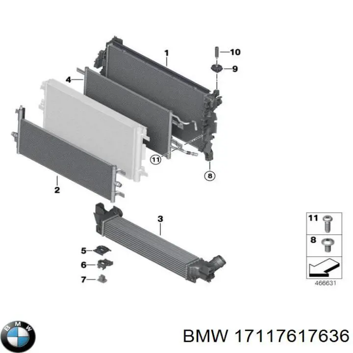 Радіатор основний BMW 7617636 ціна, від 173.36 USD