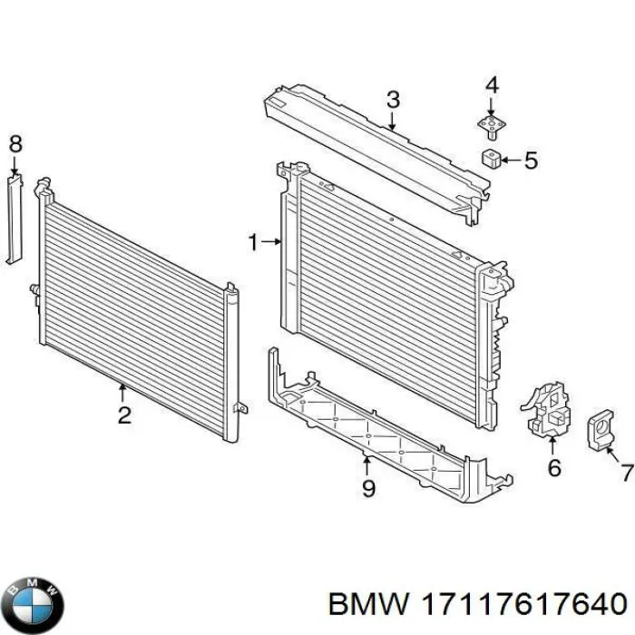 Радіатор основний BMW 17117617640 ціна, від 807.47 USD