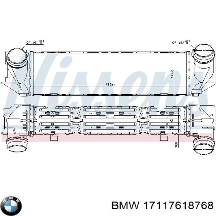 Купити 17117618768 BMW Радіатор интеркуллера