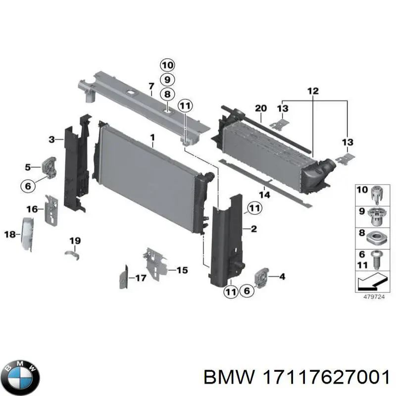17117627001 BMW радіатор охолодження двигуна