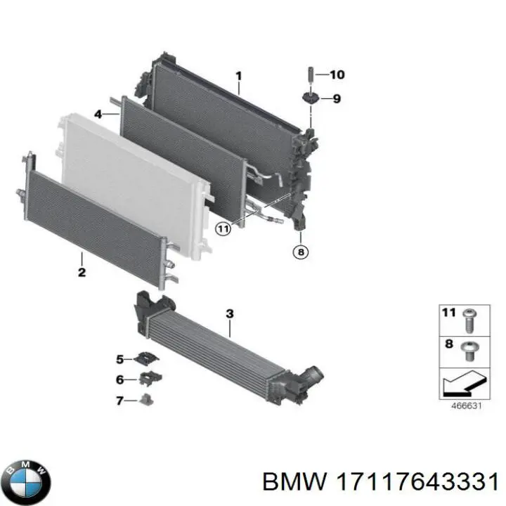 Купити 17117643331 BMW Радіатор двигуна
