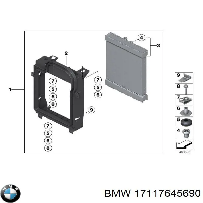 17117645690 BMW Радіатор охолодження двигуна, додатковий