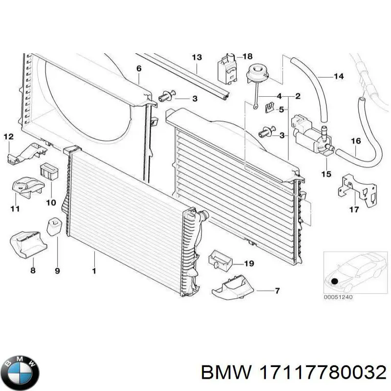 17112245961 BMW Облицювання рамки радіатора