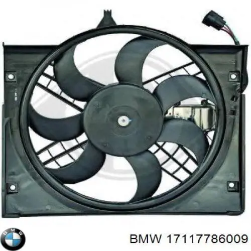 17117786009 BMW дифузор радіатора охолодження, в зборі з двигуном і крильчаткою