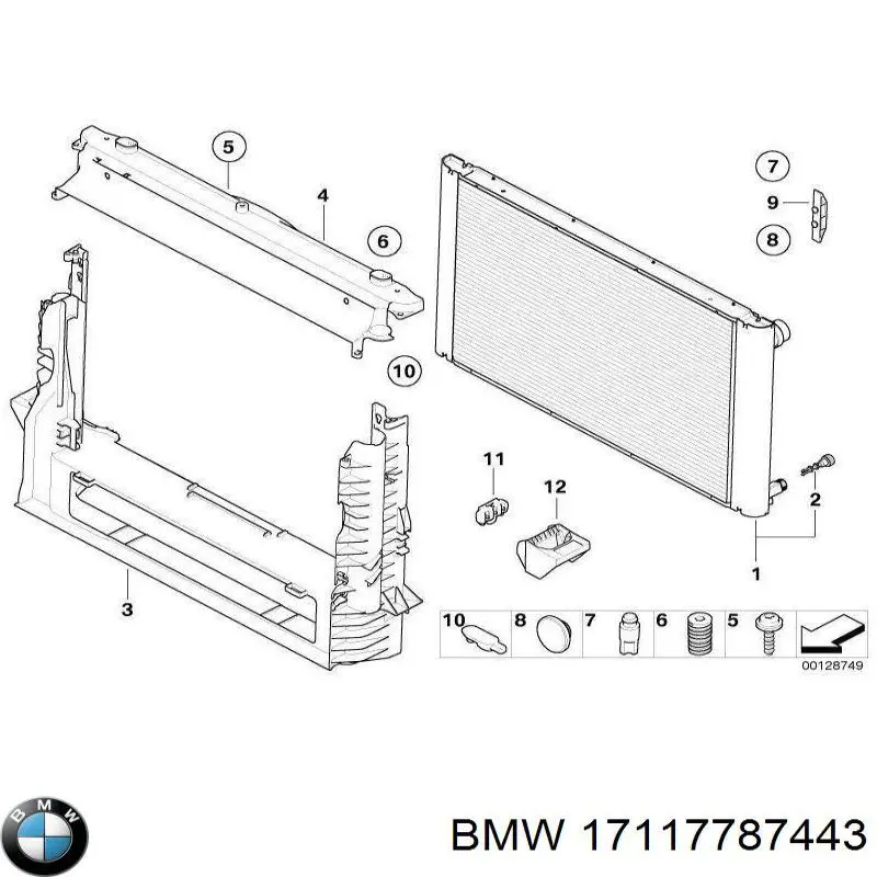 Купити 17117787443 BMW Рамка кріплення радіатора