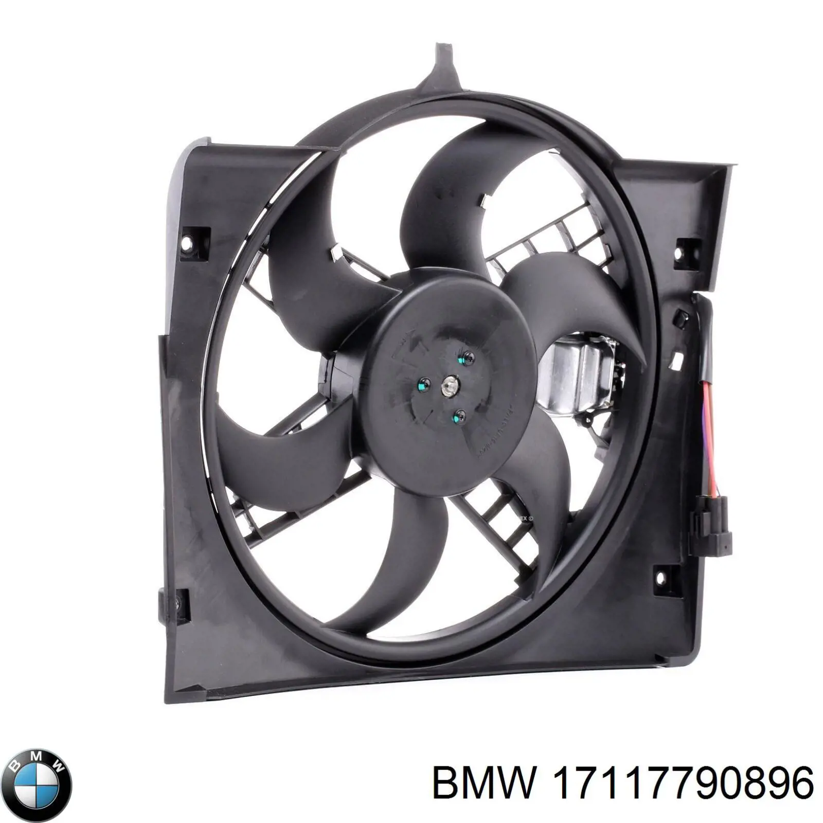 17117790896 BMW дифузор радіатора охолодження, в зборі з двигуном і крильчаткою