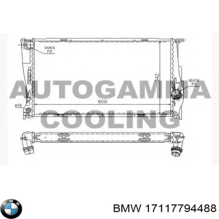 17117794488 BMW радіатор охолодження двигуна