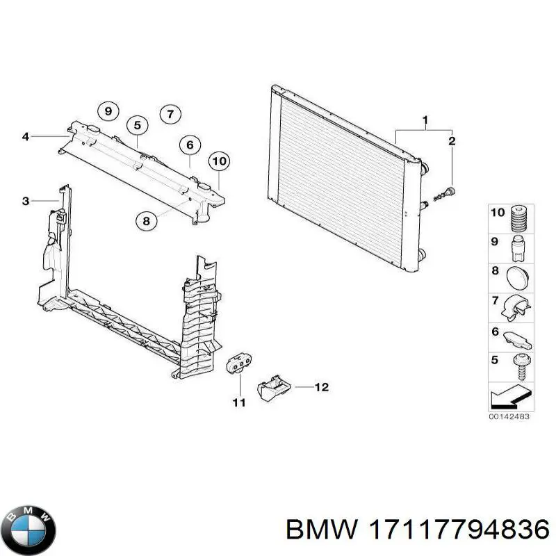 Радіатор 17117794836 BMW