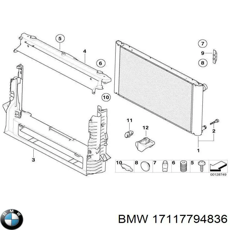 17117787442 BMW радіатор охолодження двигуна