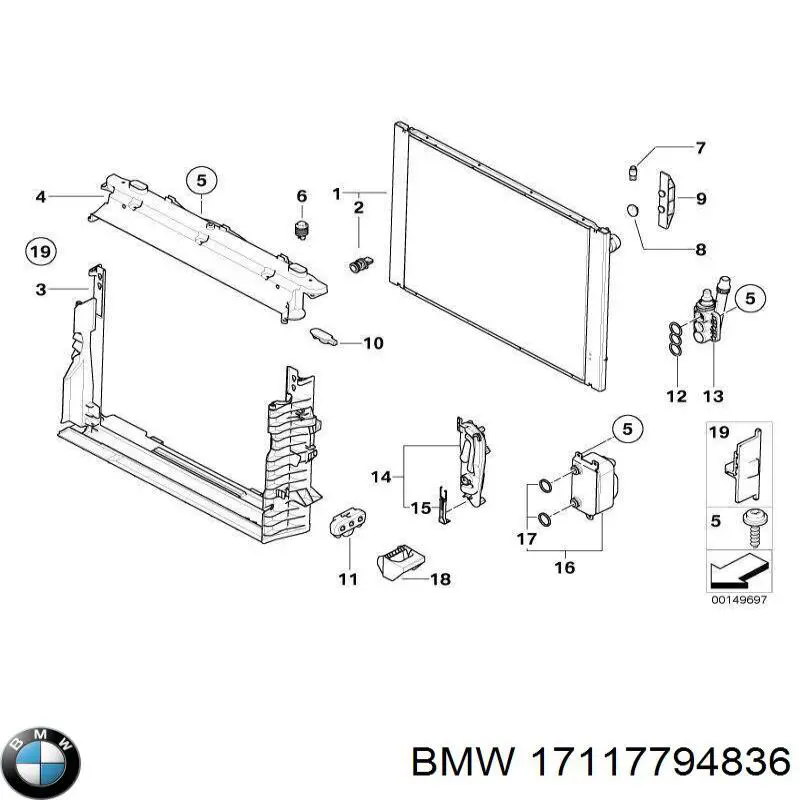 Радіатор охолодження BMW 17117794836