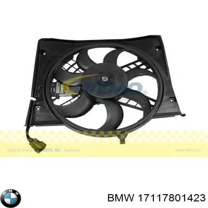 17117801423 BMW дифузор радіатора охолодження, в зборі з двигуном і крильчаткою