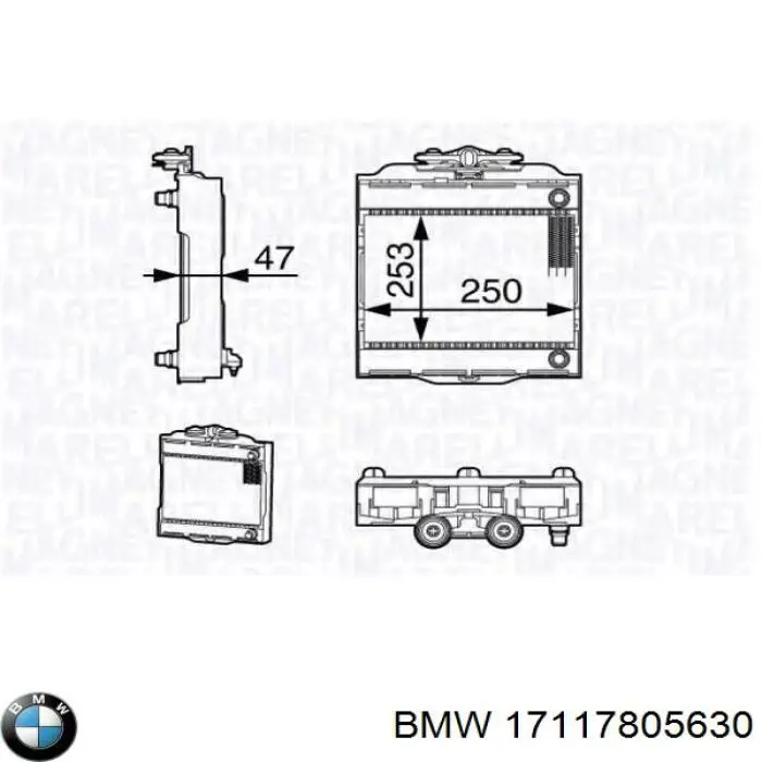 Купити 17117805630 BMW Радіатор охолодження двигуна, лівий