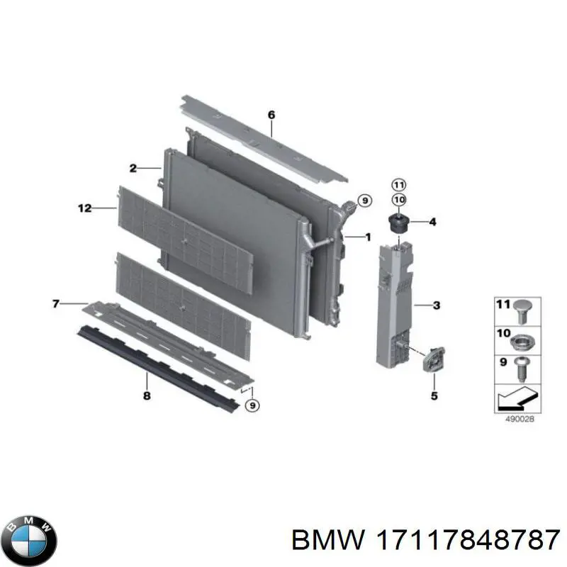 17117848787 BMW Кронштейн радіатора правий