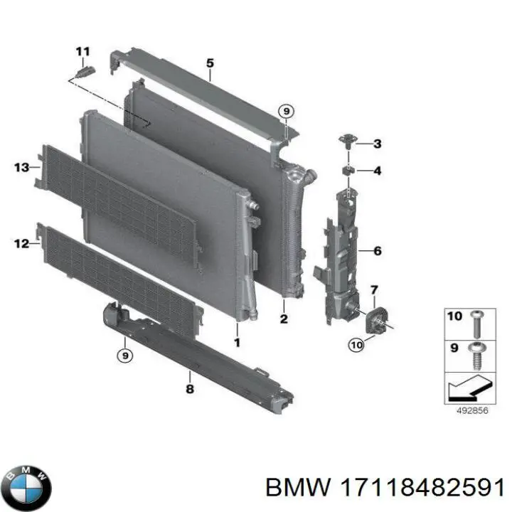 Решітка радіатора кондиціонера BMW 17118482591 ціна, від 44.33 USD