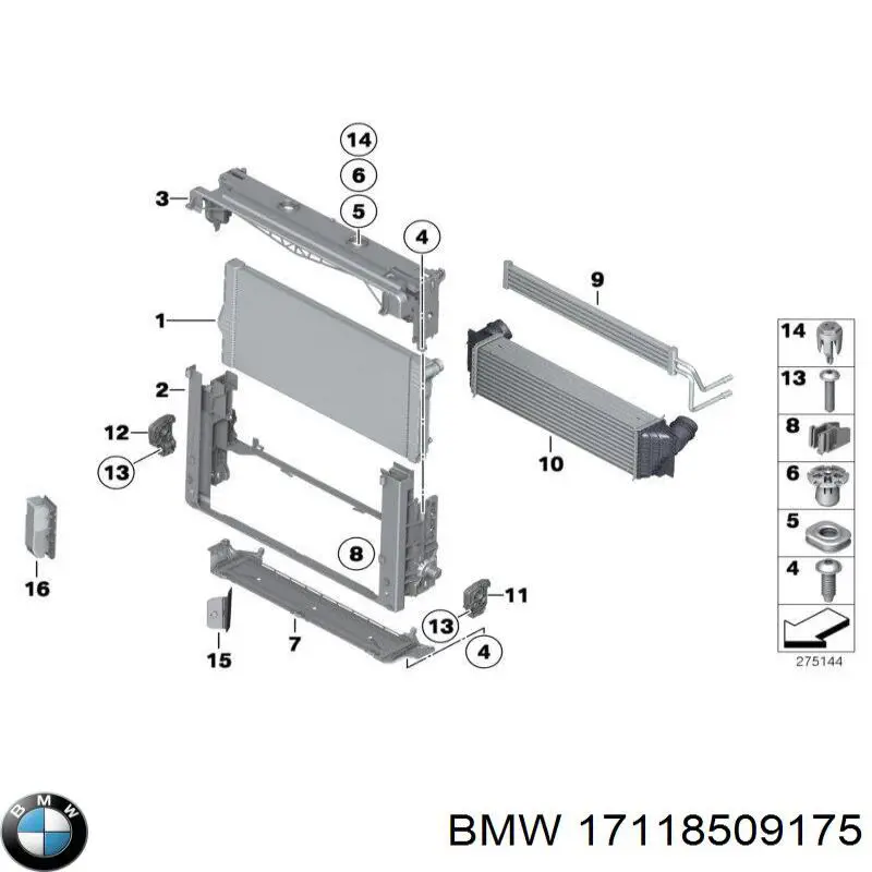 Радіатор основний BMW 17118509175 ціна, від 63.33 USD