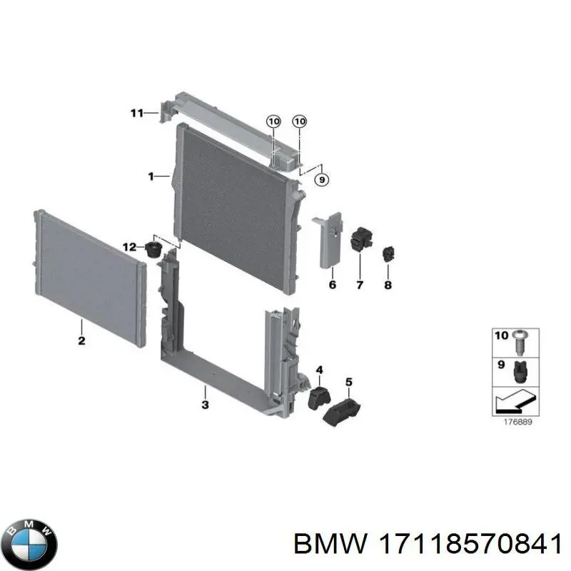 17118570841 BMW Рамка кріплення радіатора