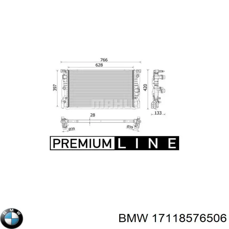 Радіатор основний BMW 17118576506 ціна, від 232.26 USD
