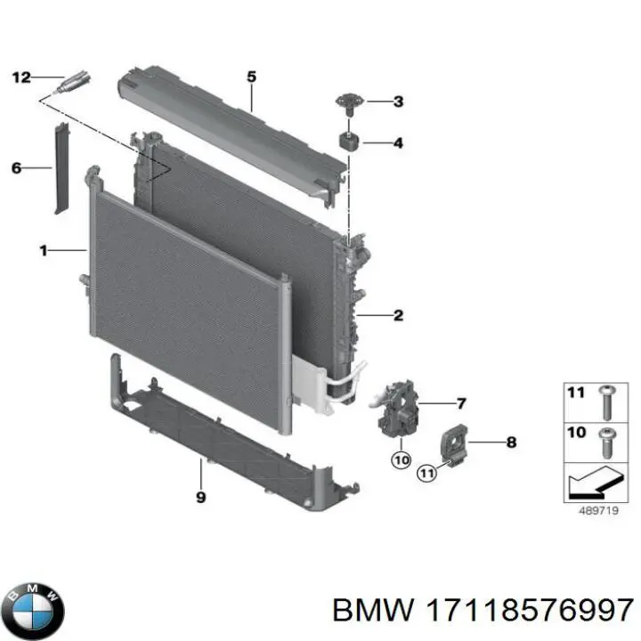 Радіатор охолодження двигуна 17118576997 BMW