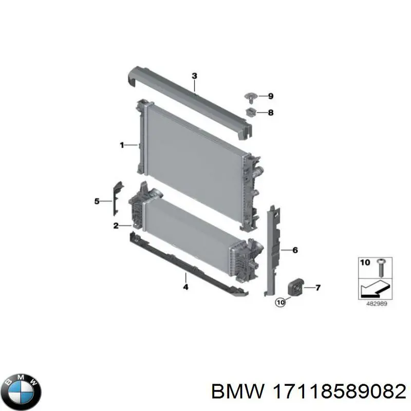 17118589082 BMW Повітропровід / дефлектор радіатора, верхній